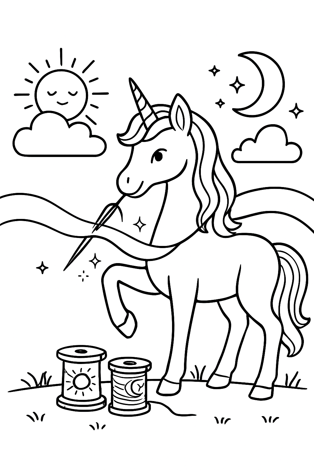time-weaver unicorn stitching dawn to dusk