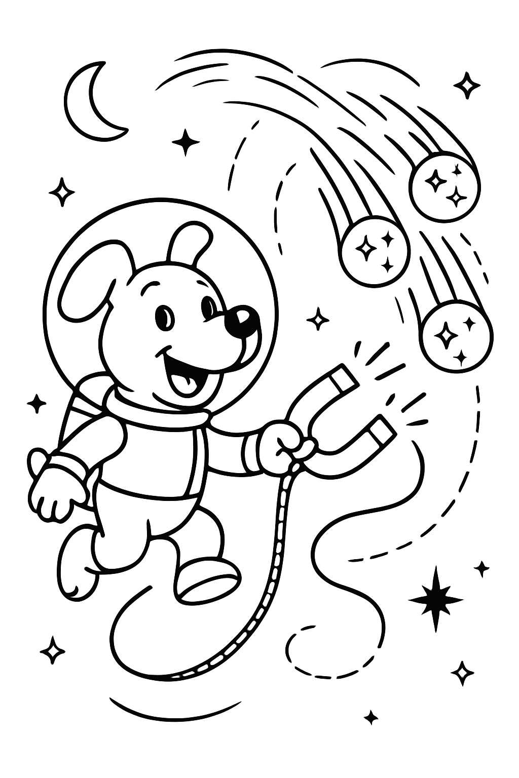 dog herding comets with a magnetic lasso