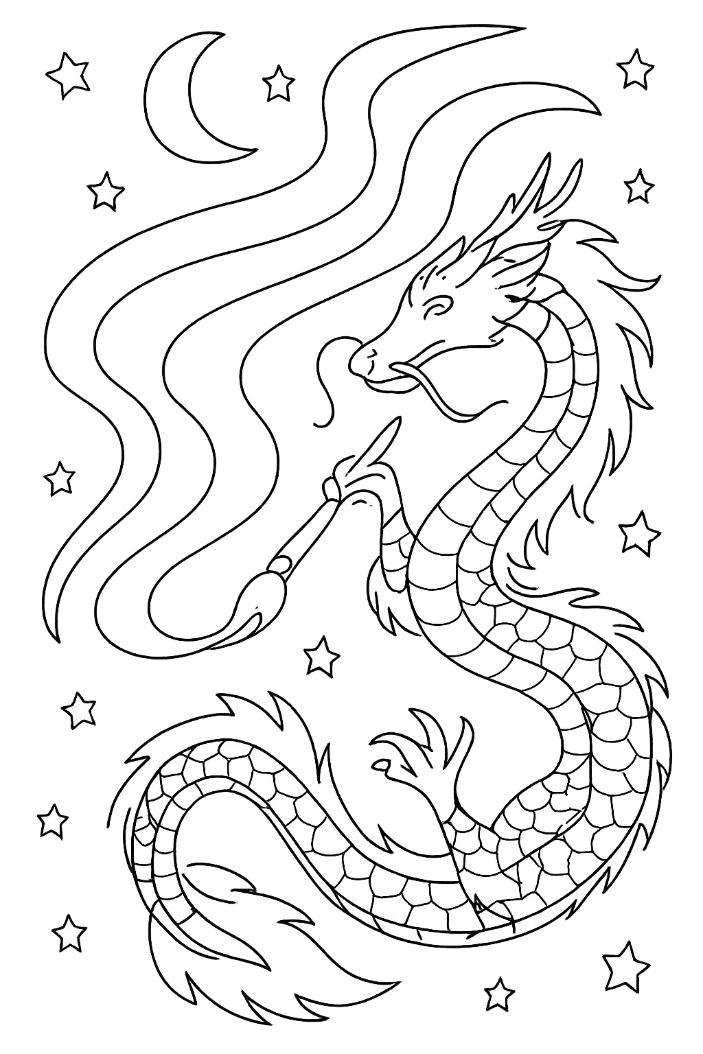celestial dragon painting auroras across night sky