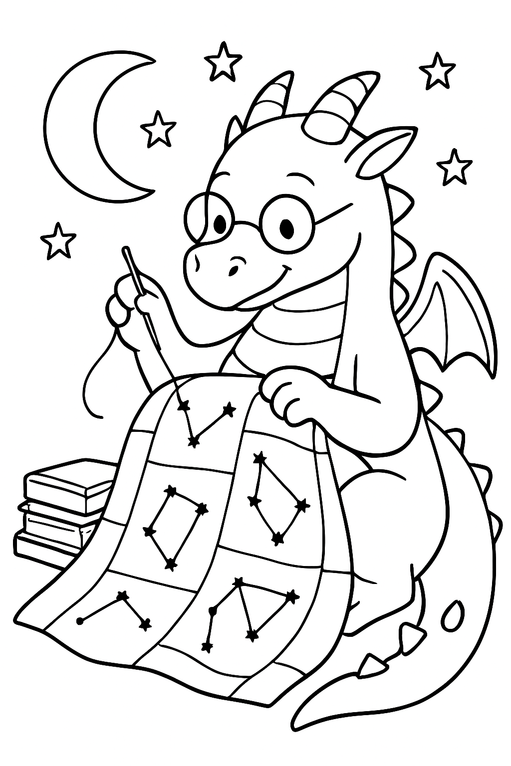 bookish dragon stitching constellation quilt by starlight