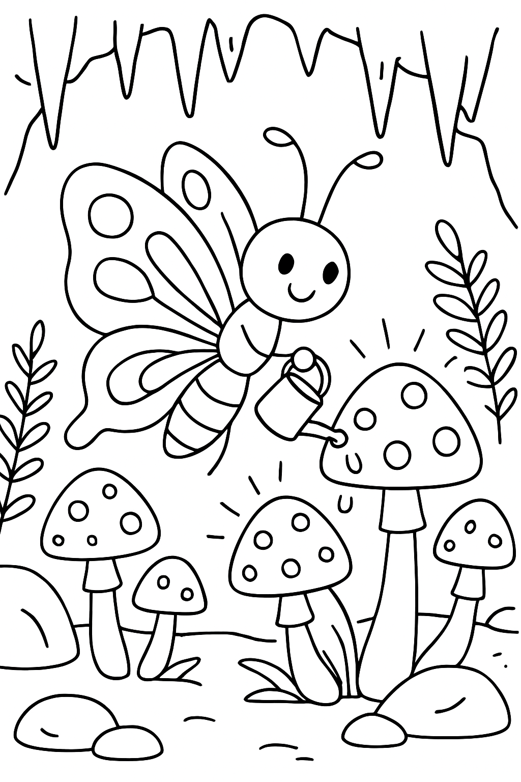 butterfly gardening bioluminescent mushrooms in cavern