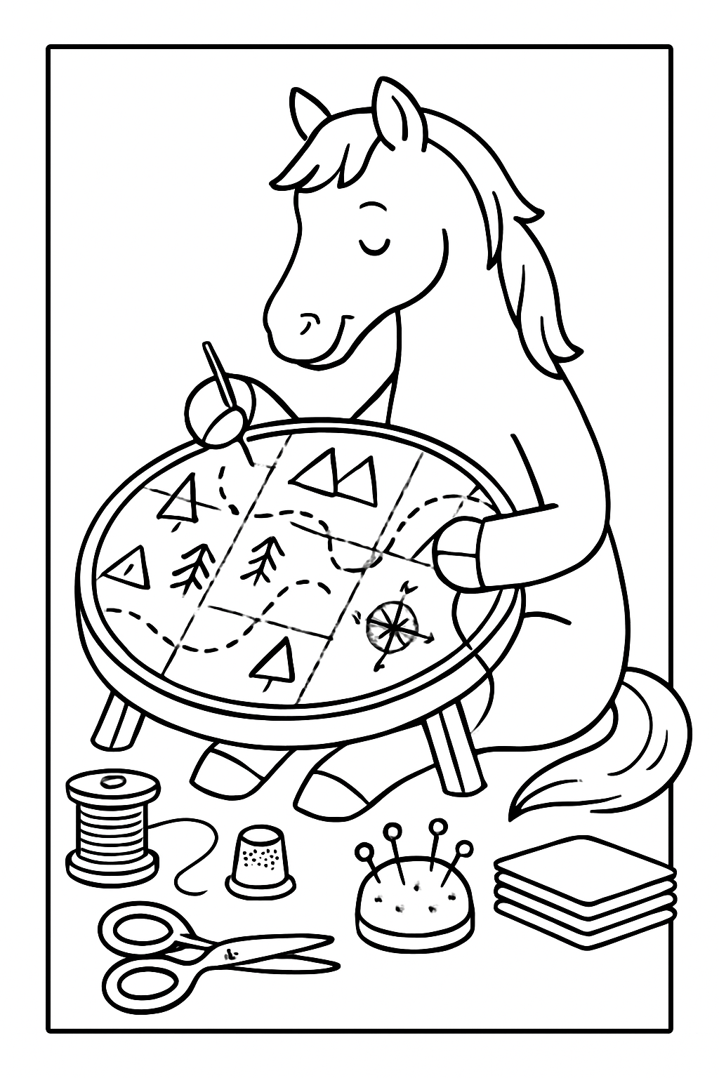 horse quilting a map of forgotten trails