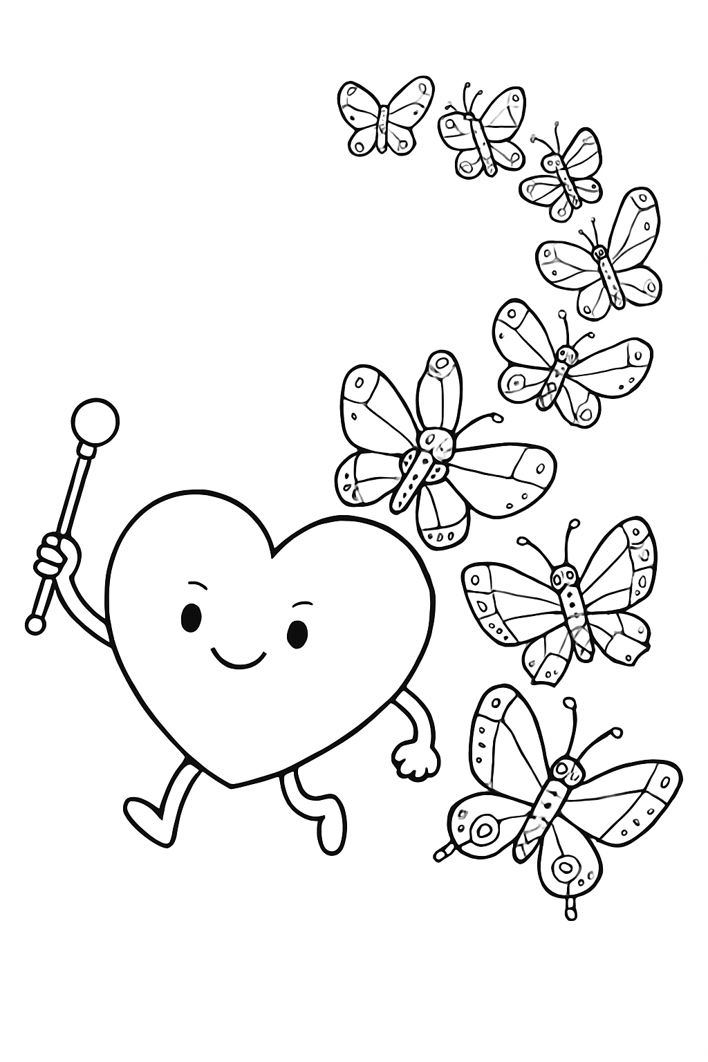 heart commanding a parade of mechanical butterflies