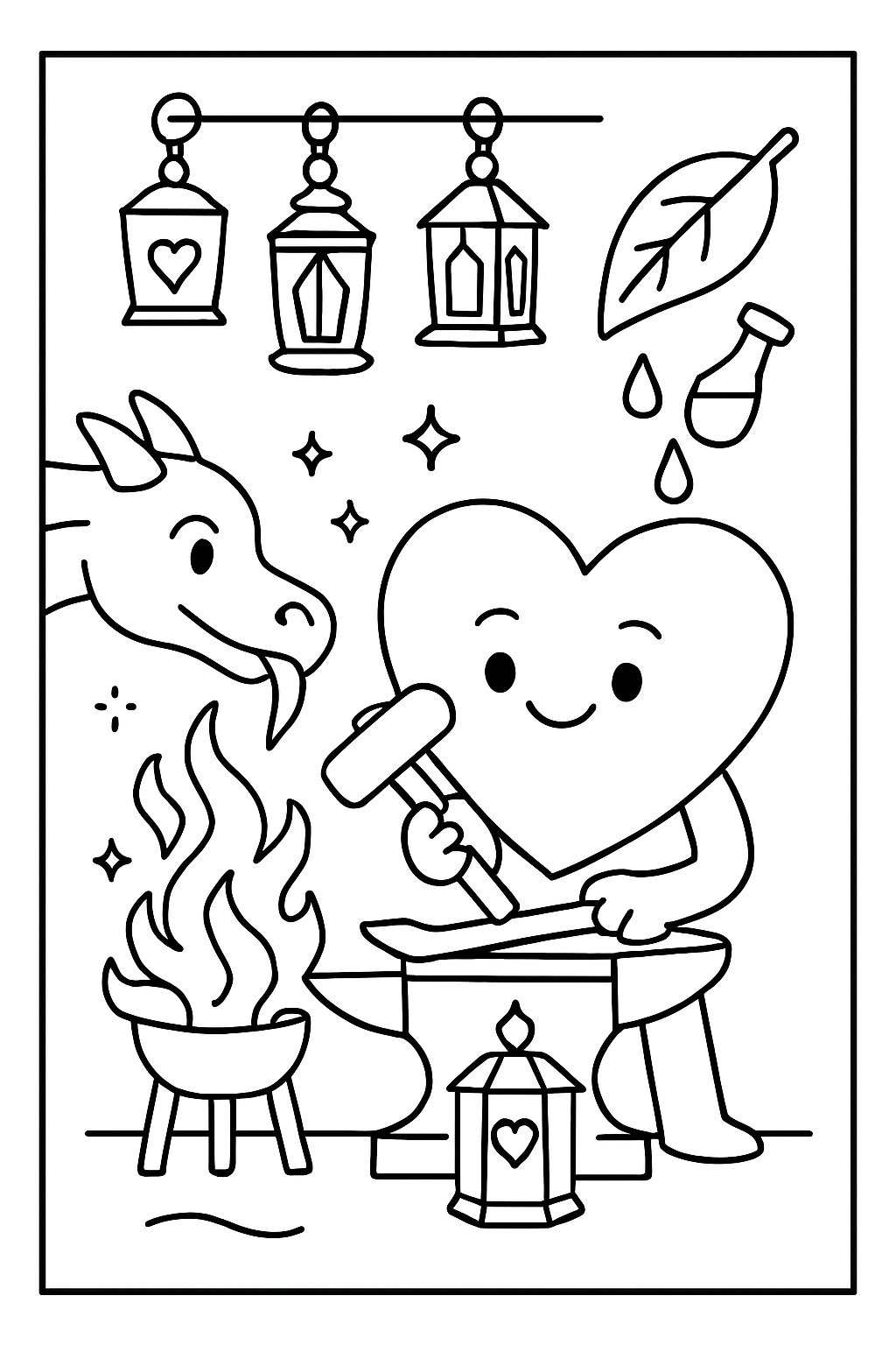 heart forging lanterns from dragonfire and dew