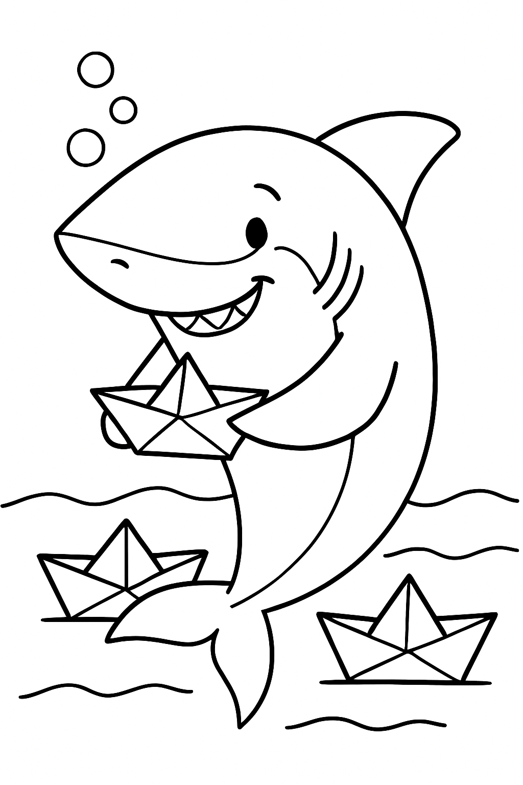 origami-folding shark crafting paper boats delicately