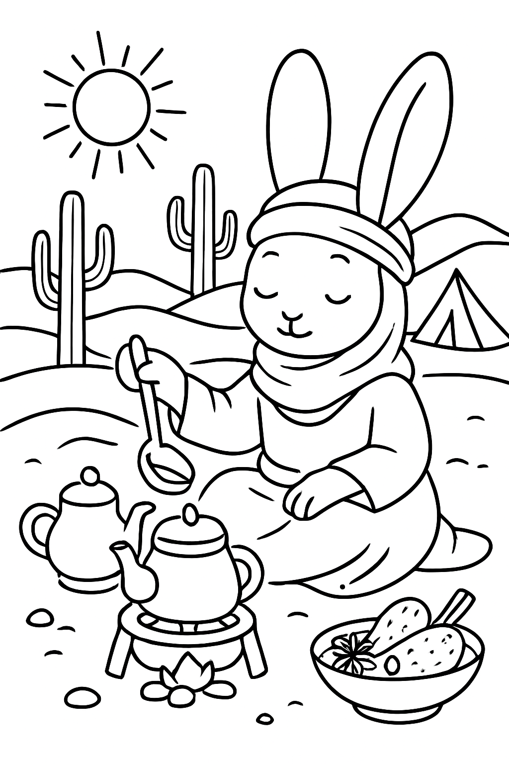 desert nomad bunny brewing spiced cactus tea