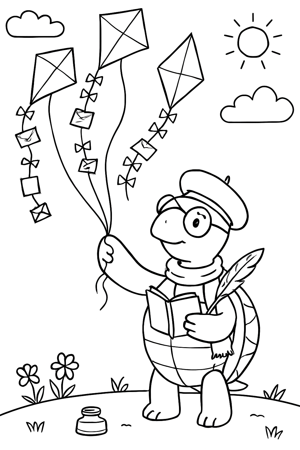 turtle poet releasing messages by paper kites