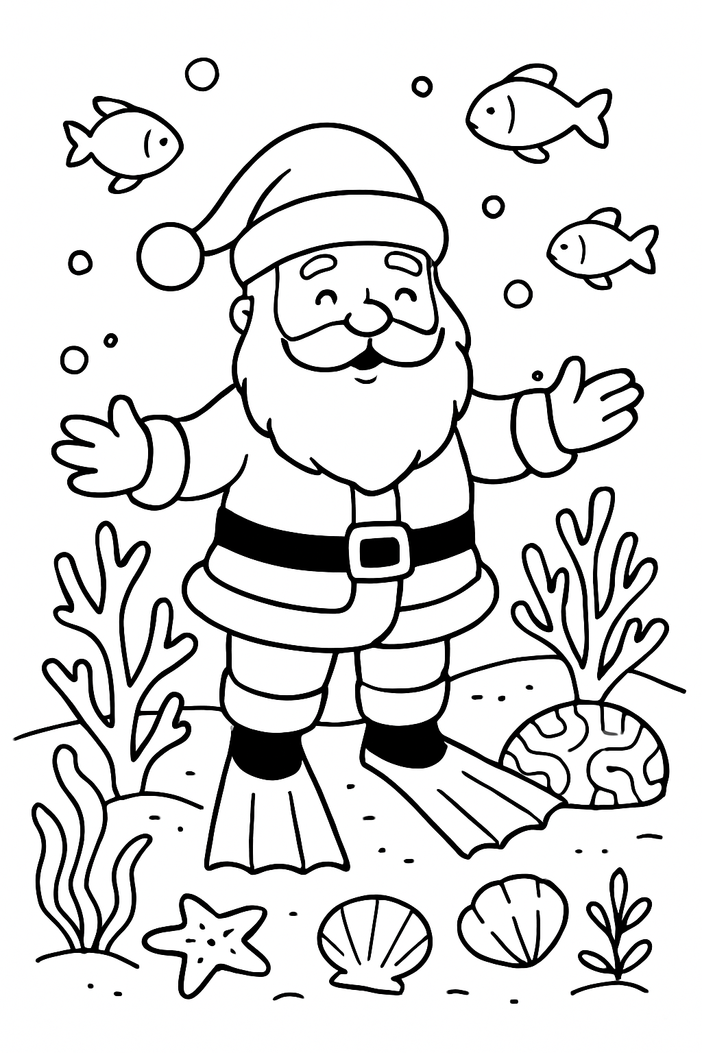 santa raising coral gardens on seafloor