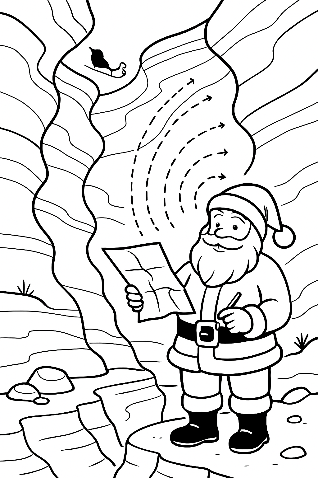 santa mapping echo trails inside canyon
