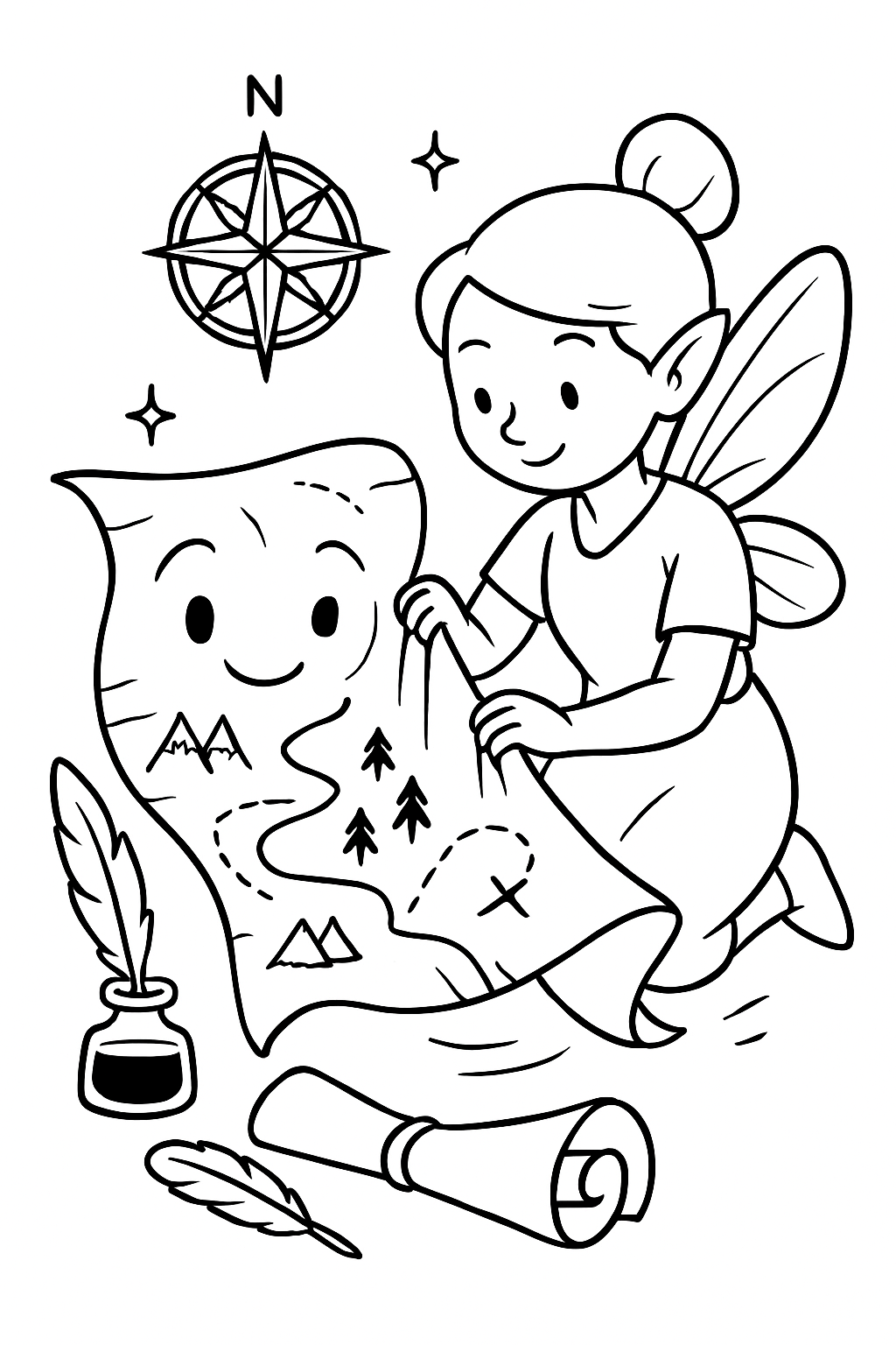 cartographer fairy folding a living map