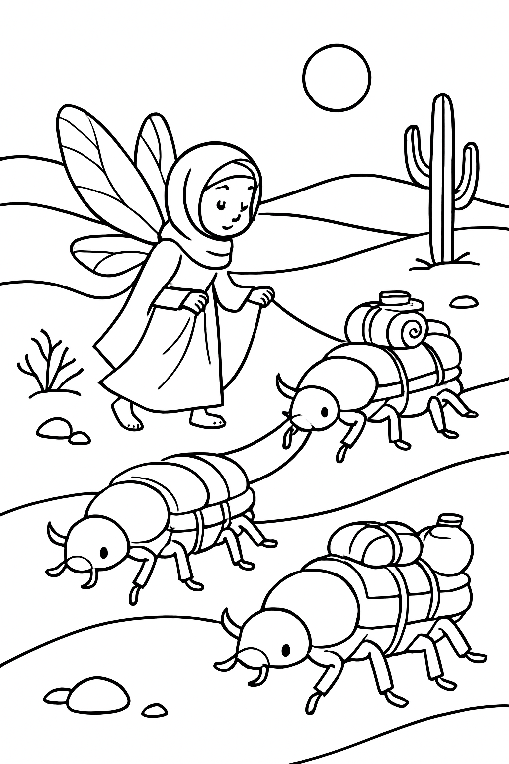 desert nomad fairy leading beetle caravan