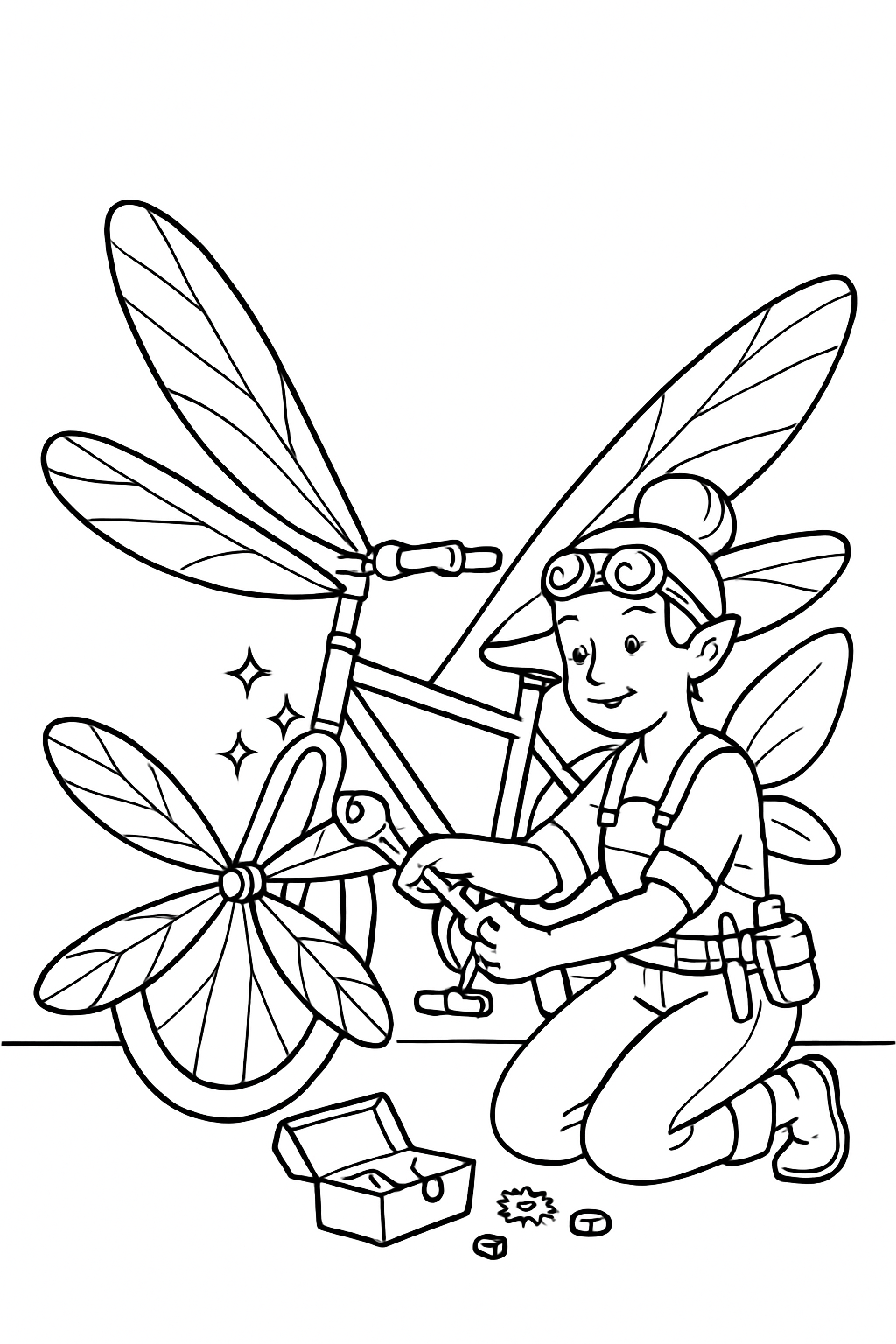 mechanic fairy tuning dragonfly propeller bicycle