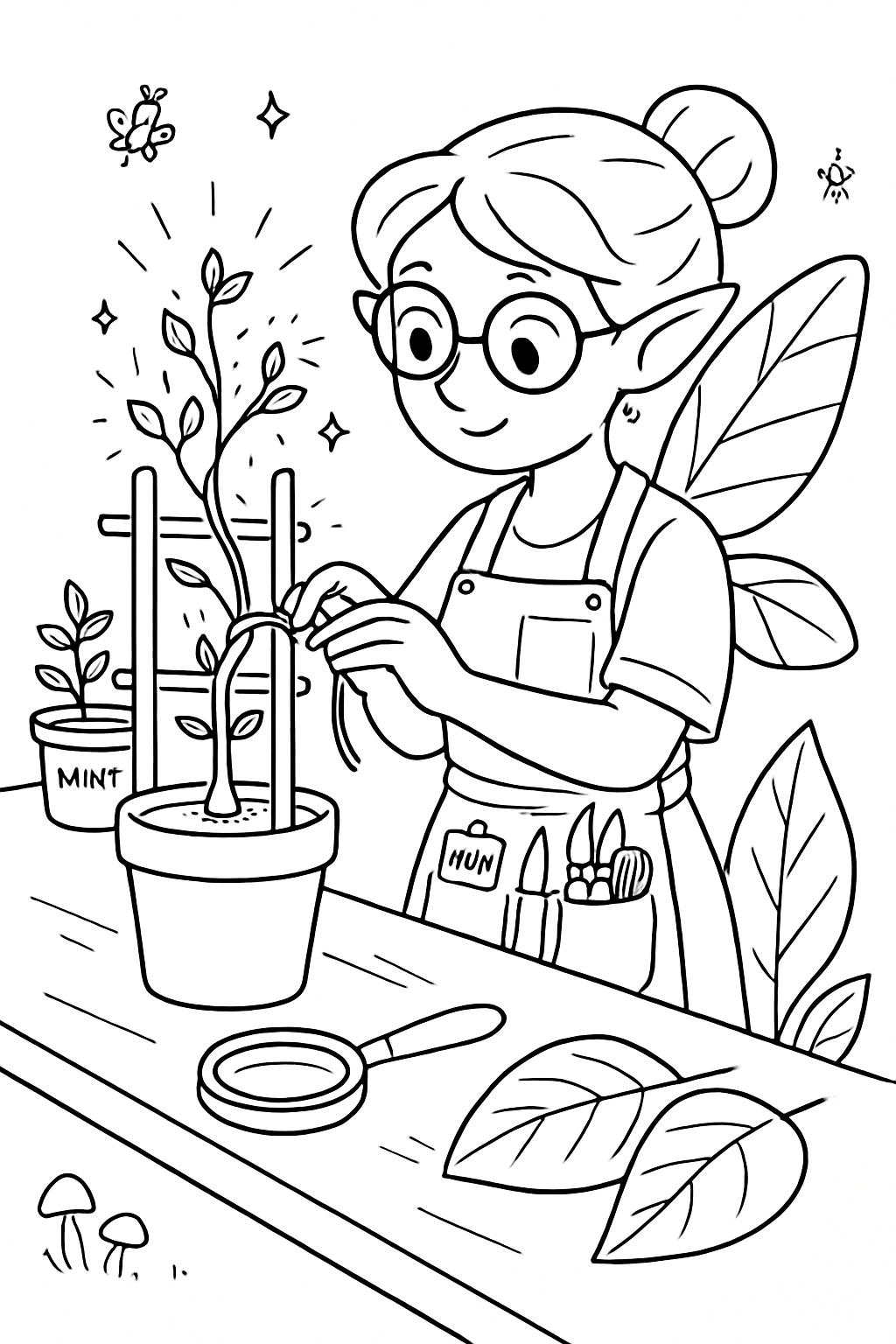 botanist fairy grafting glow-in-the-dark vines