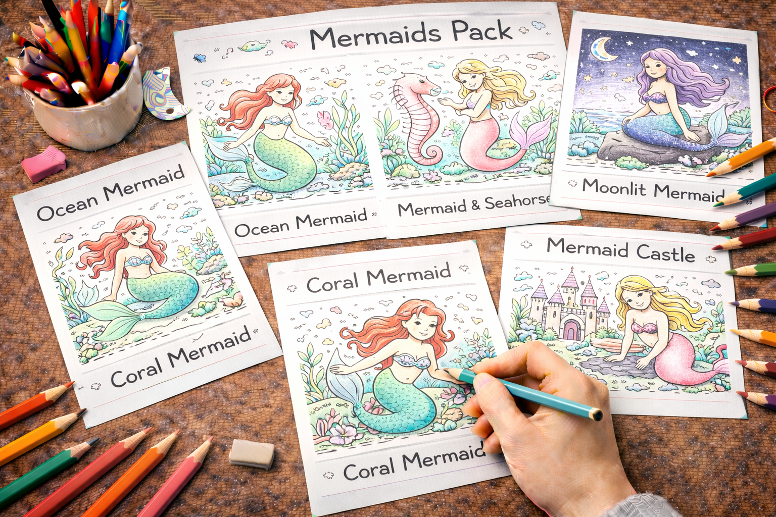 mermaid coloring pages