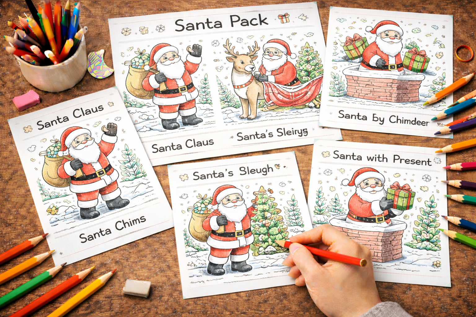 santa coloring pages