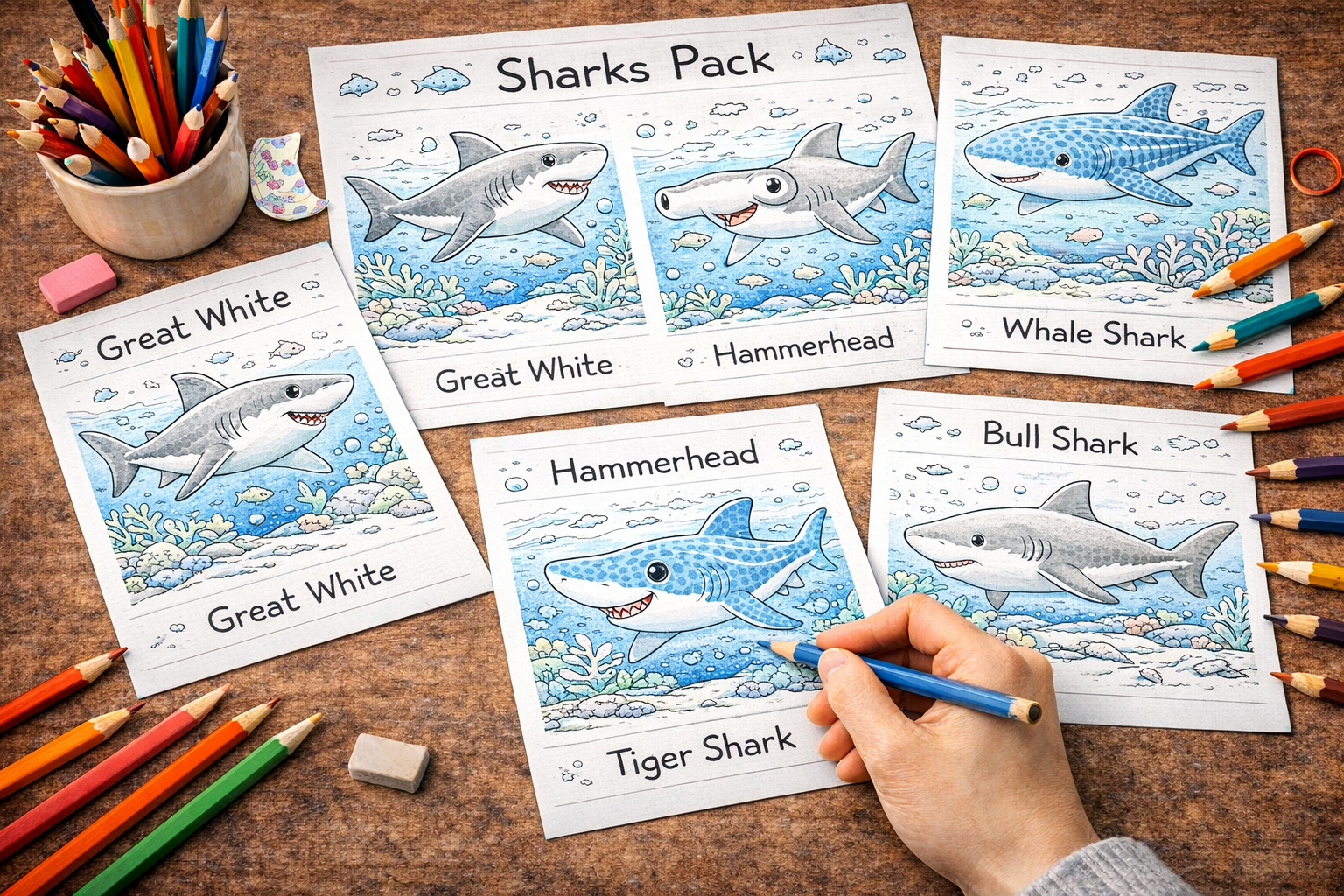 shark coloring pages