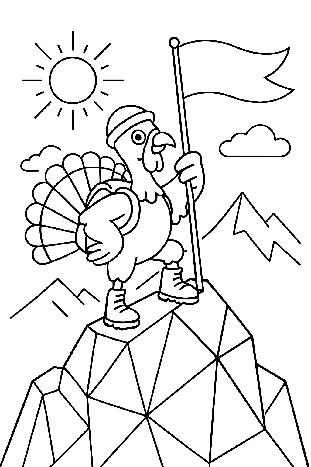 mountaineer turkey planting flag on crystal summit