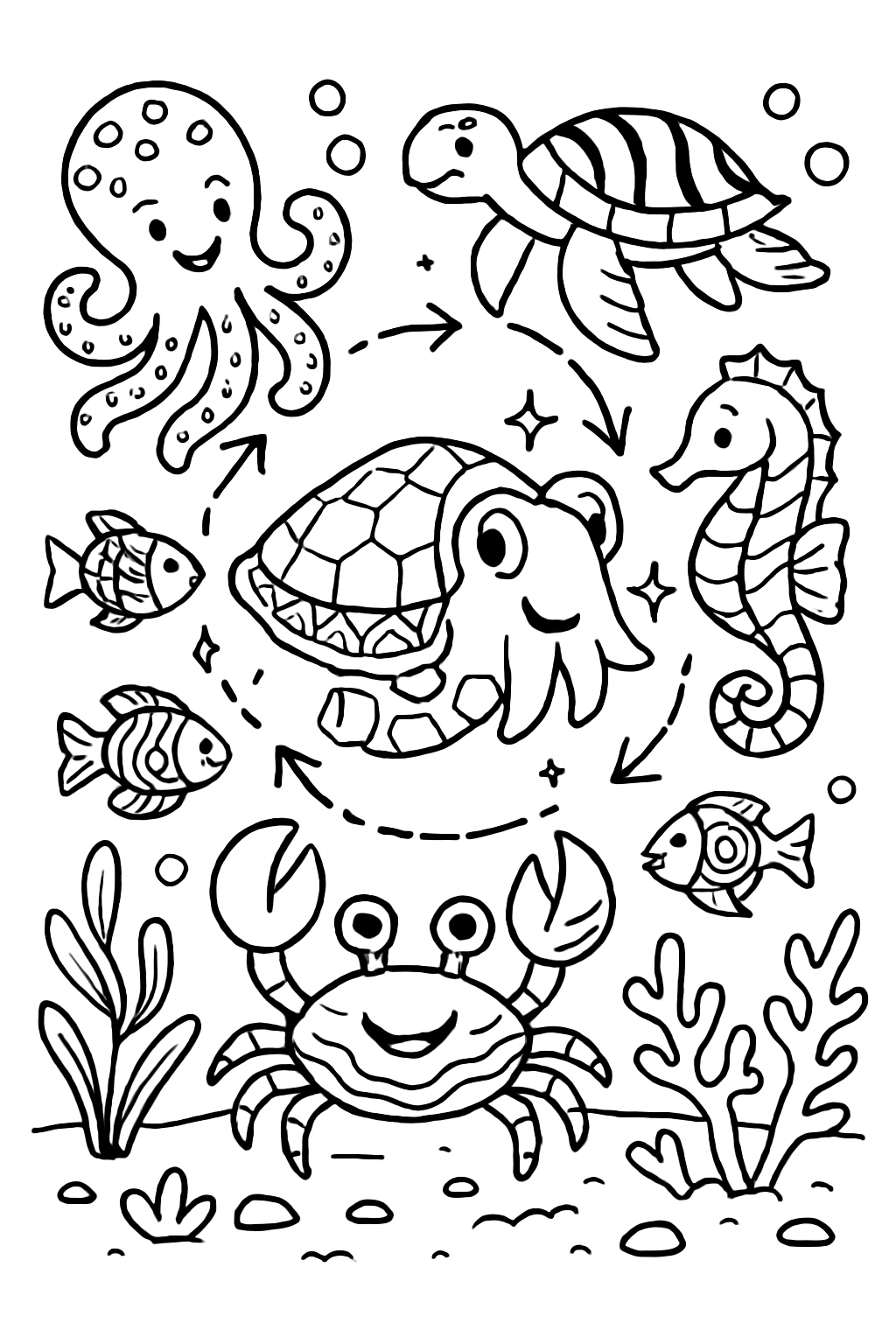 mischievous sea animals swapping colors with cuttlefish