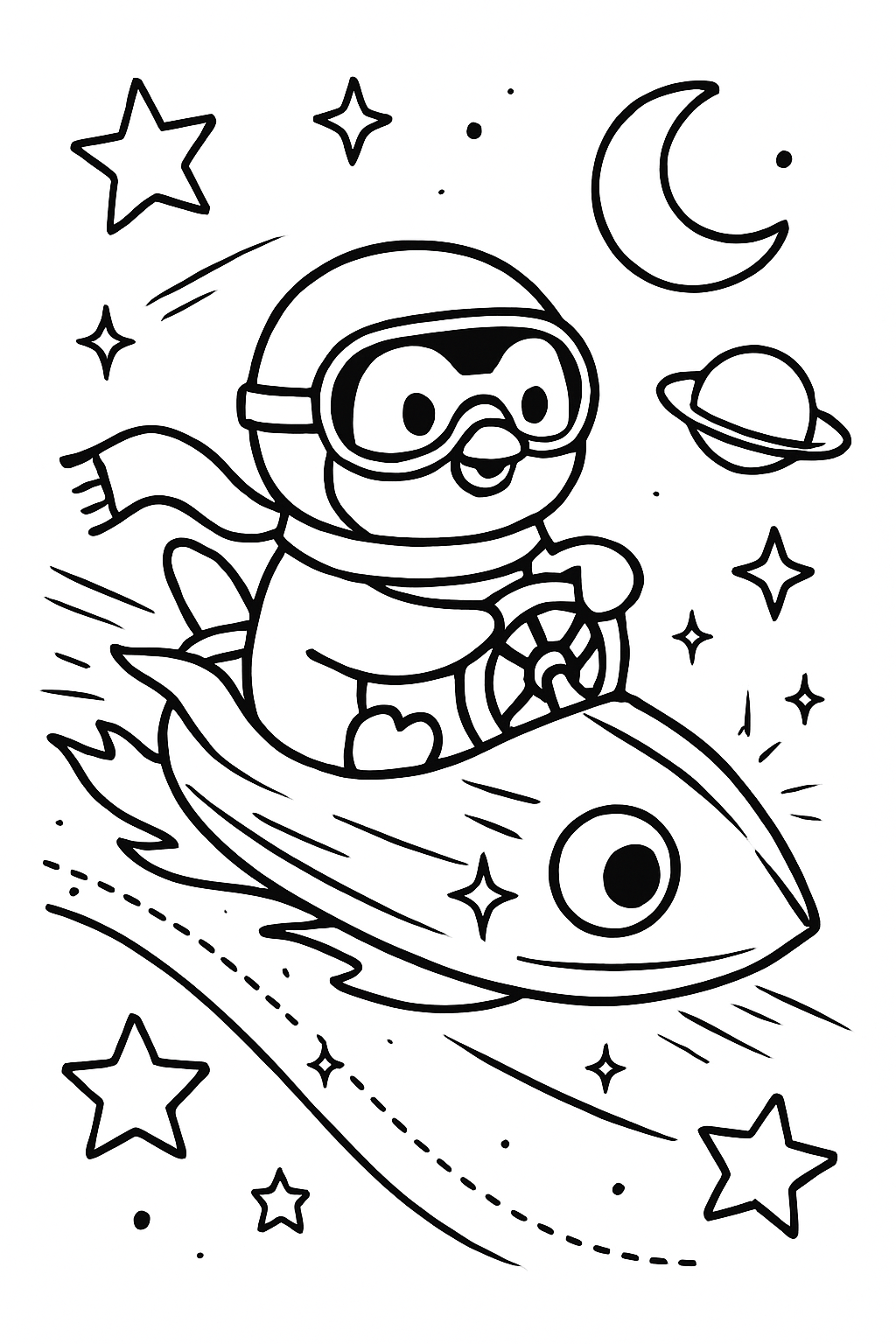 celestial cart racer penguin steering comet-powered sled