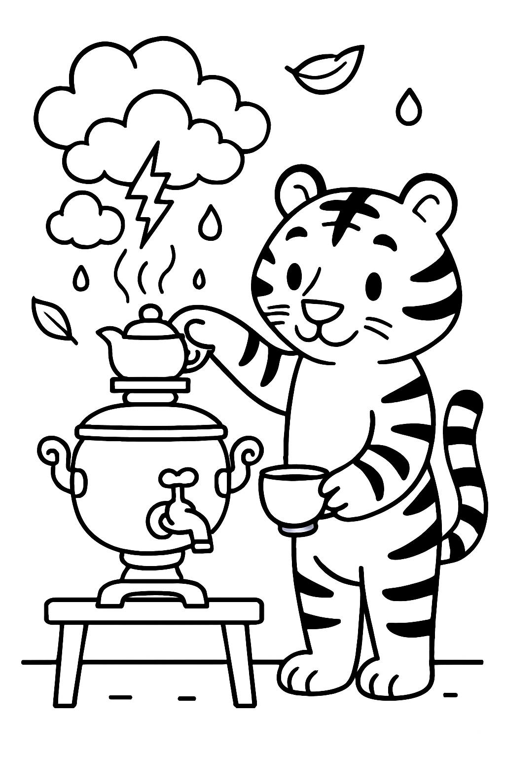 tiger brewing stormcloud tea in samovar
