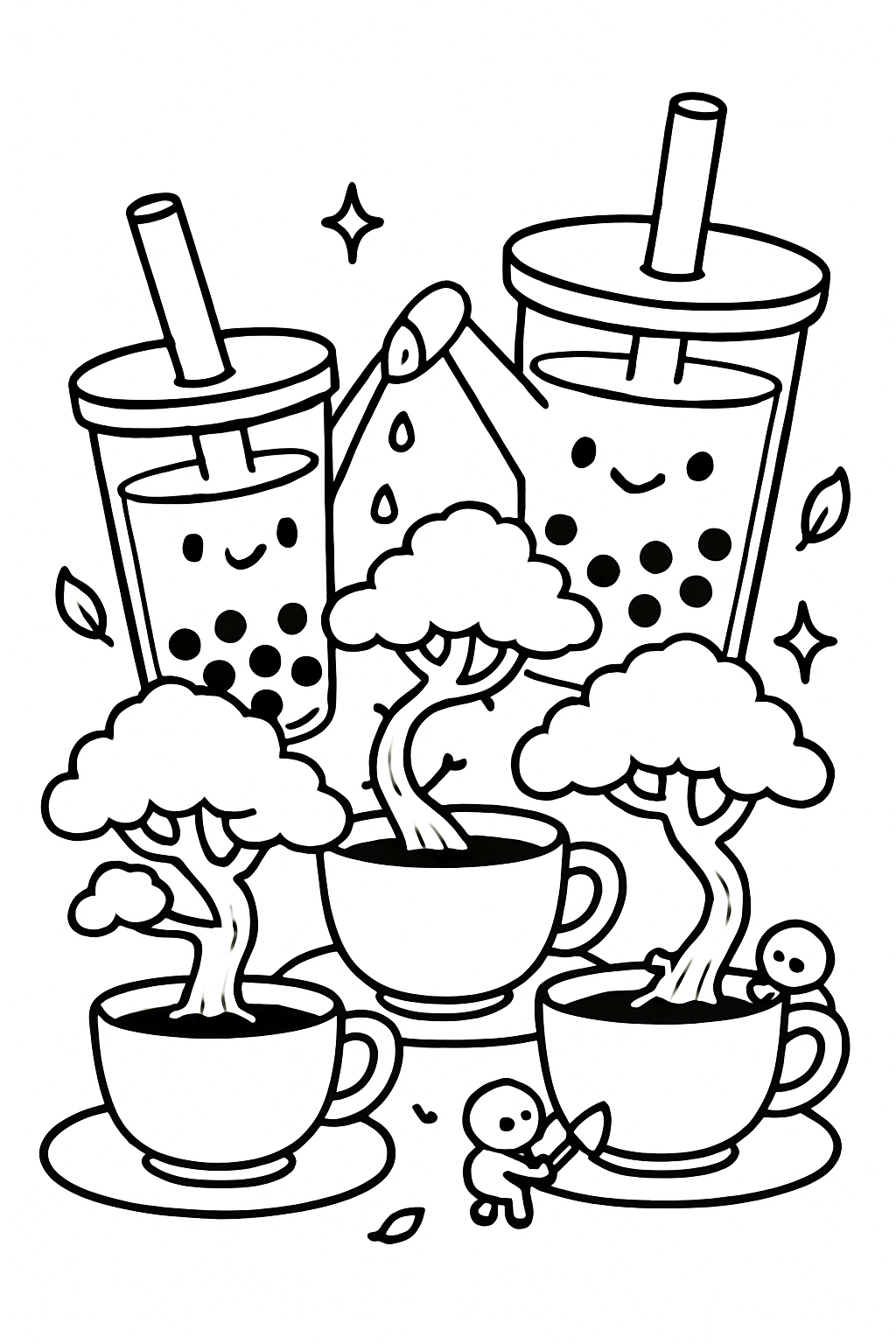 boba tea cultivating miniature bonsai forests in teacups