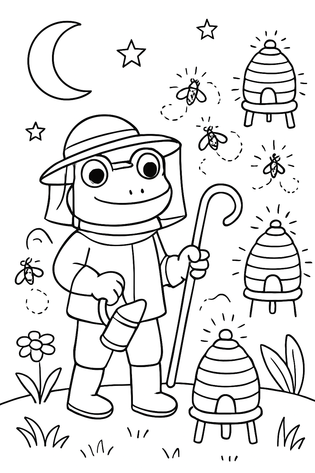 beekeeper frog herding luminous firefly hives