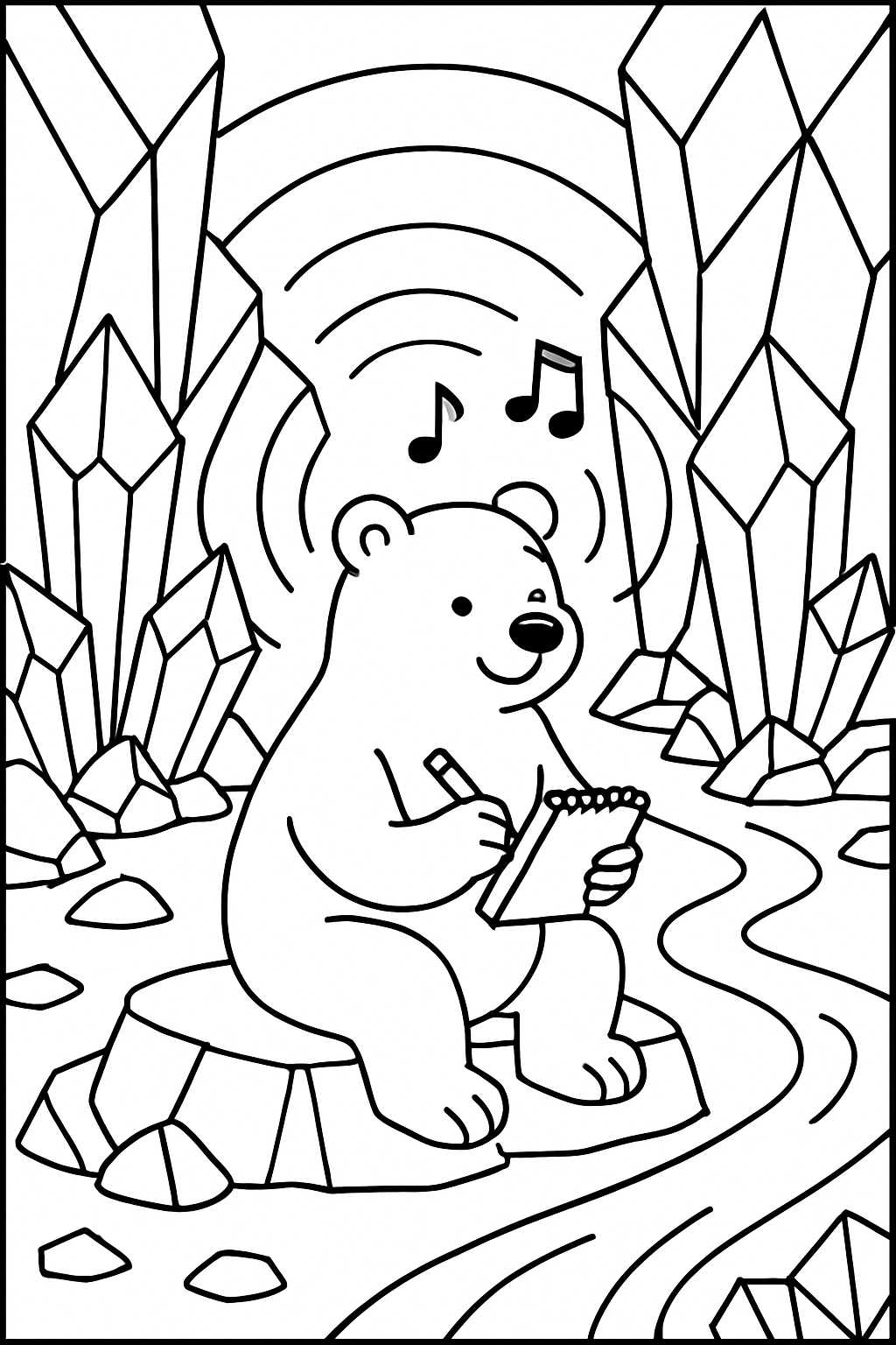 bear composing echo songs in crystal ravine