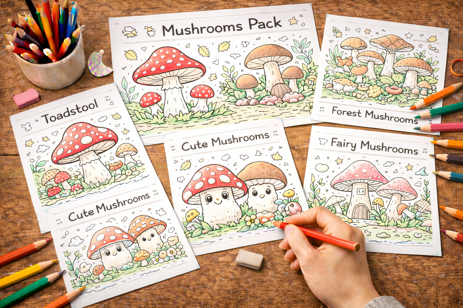 mushroom coloring pages