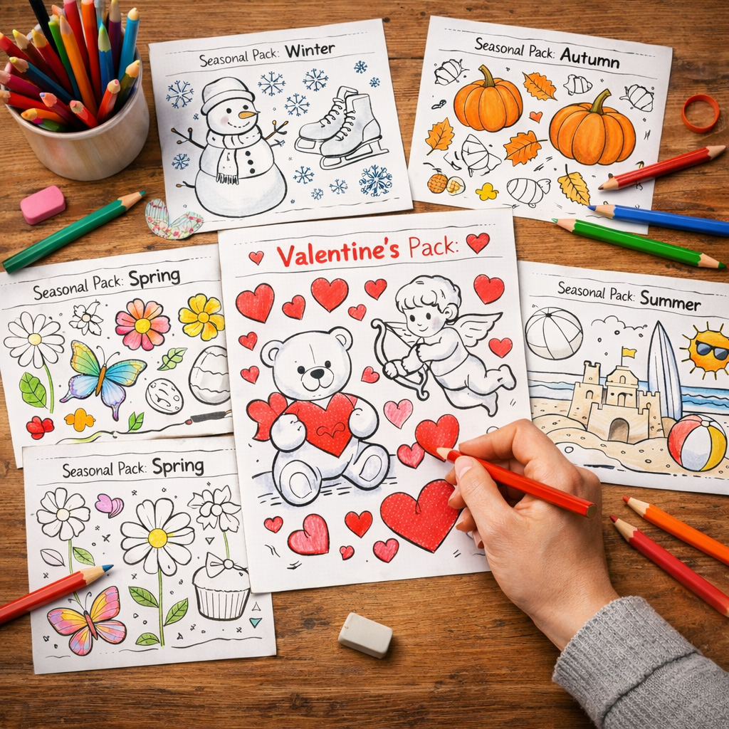 seasonal coloring pages